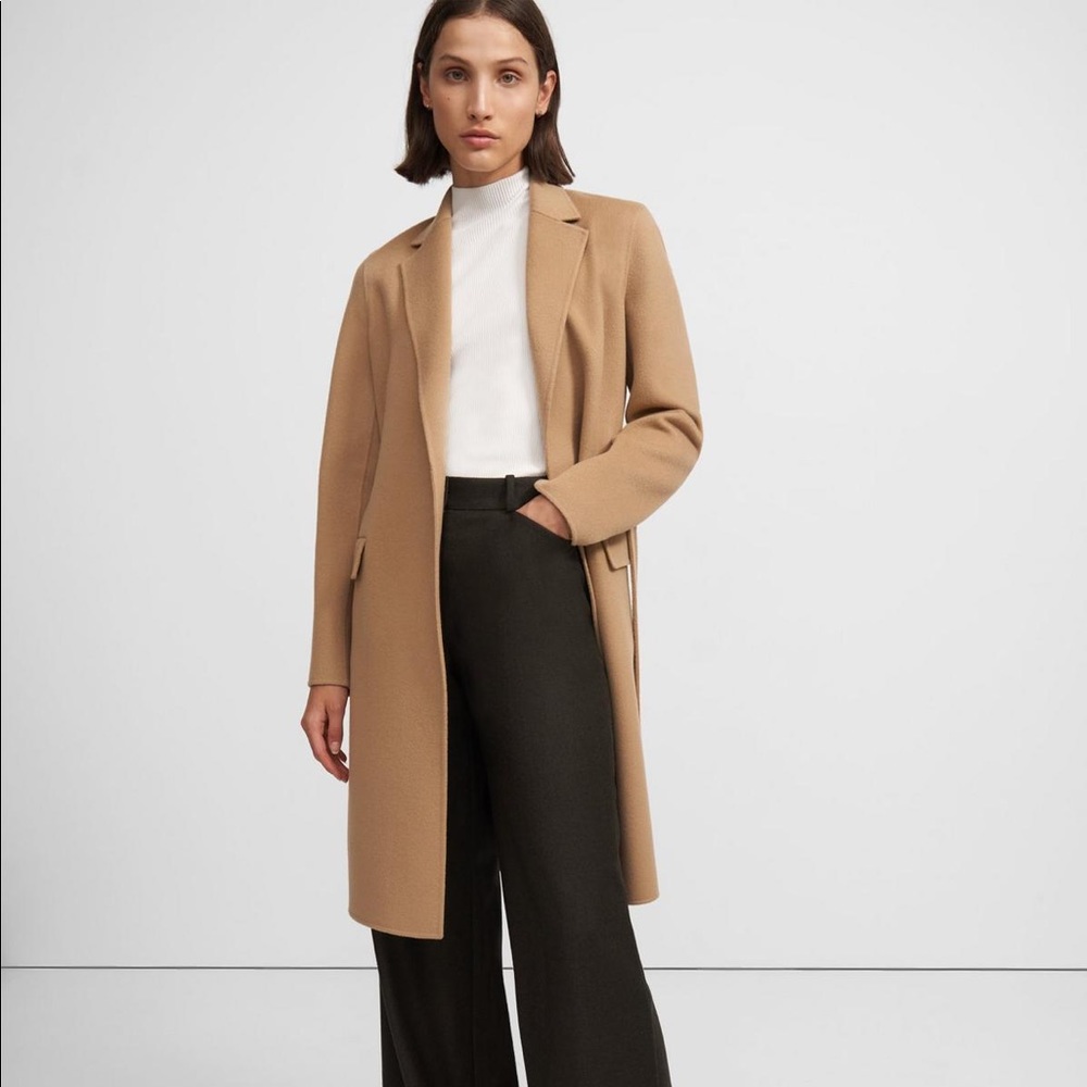 Theory Belted Wool-Cashmere Coat
